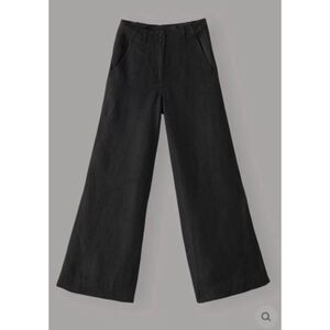 Poetry Wide Leg Textured Linen Trouser Pants